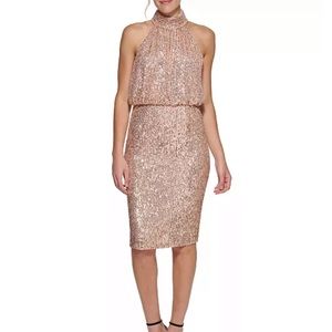 NWT ELIZA J Sequinned Blouson Shift Dress size 8